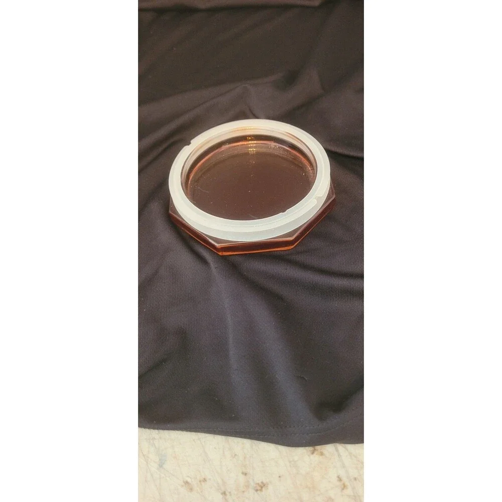 Vintage Amber Octogon Glass Lid With Rubber Seal